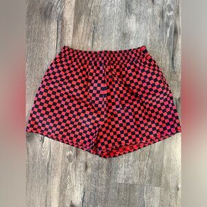 Clare V St. Martin Shorts in red and navy check size medium